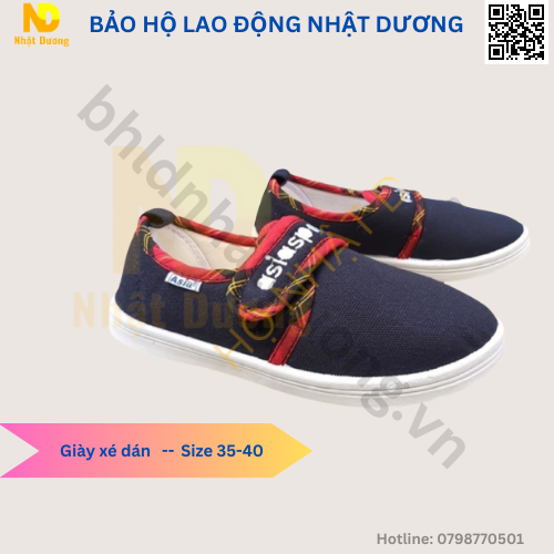 Giày bata Asia nữ kiểu quai xé dán gọn nhẹ chắc chắn độ bền cao thích hợp tập thể thao làm việc trong nhà xưởng sản xuất