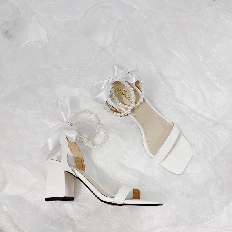 Sandal nữ cao gót quai ngọc đế 7 phân hàng vnxk mới mới