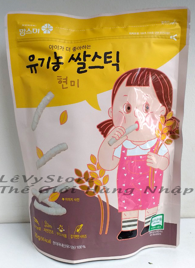 [HCM] Bánh gạo hữu cơ Momsmi Hàn Quốc vị Lúa Mì dạng que 25g - LeVyStore - TheGioiHangNhap