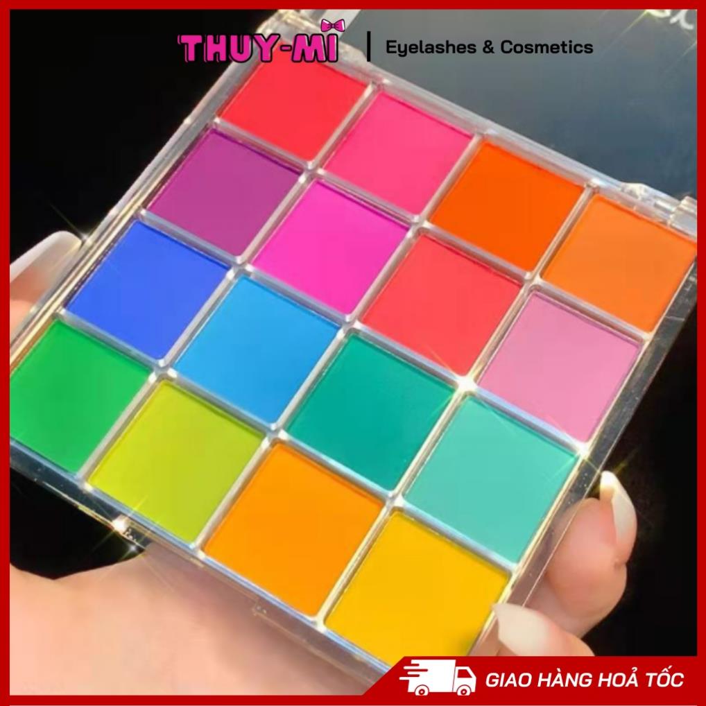 Bảng phấn mắt 16 ô Miss Lara No.MS-26 dạng nén màu mờ kim tuyến ánh nhũ nhiều màu sắc thời trang
