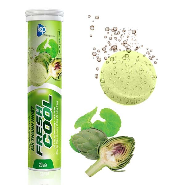 Sủi thanh nhiệt Fresh Cool tuýp 20 viên hương hoa quả giả độc, mát gan, tăng sức đề kháng