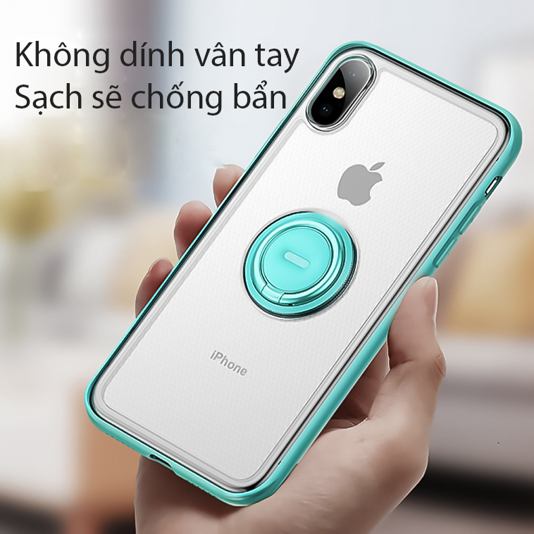 Ốp lưng  Iphone X / XS / XR / XS Max kèm iring Baseus Bảo vệ che chở cho cả camera còn là giá đỡ cho bạn iring có thể xoay 360 độ