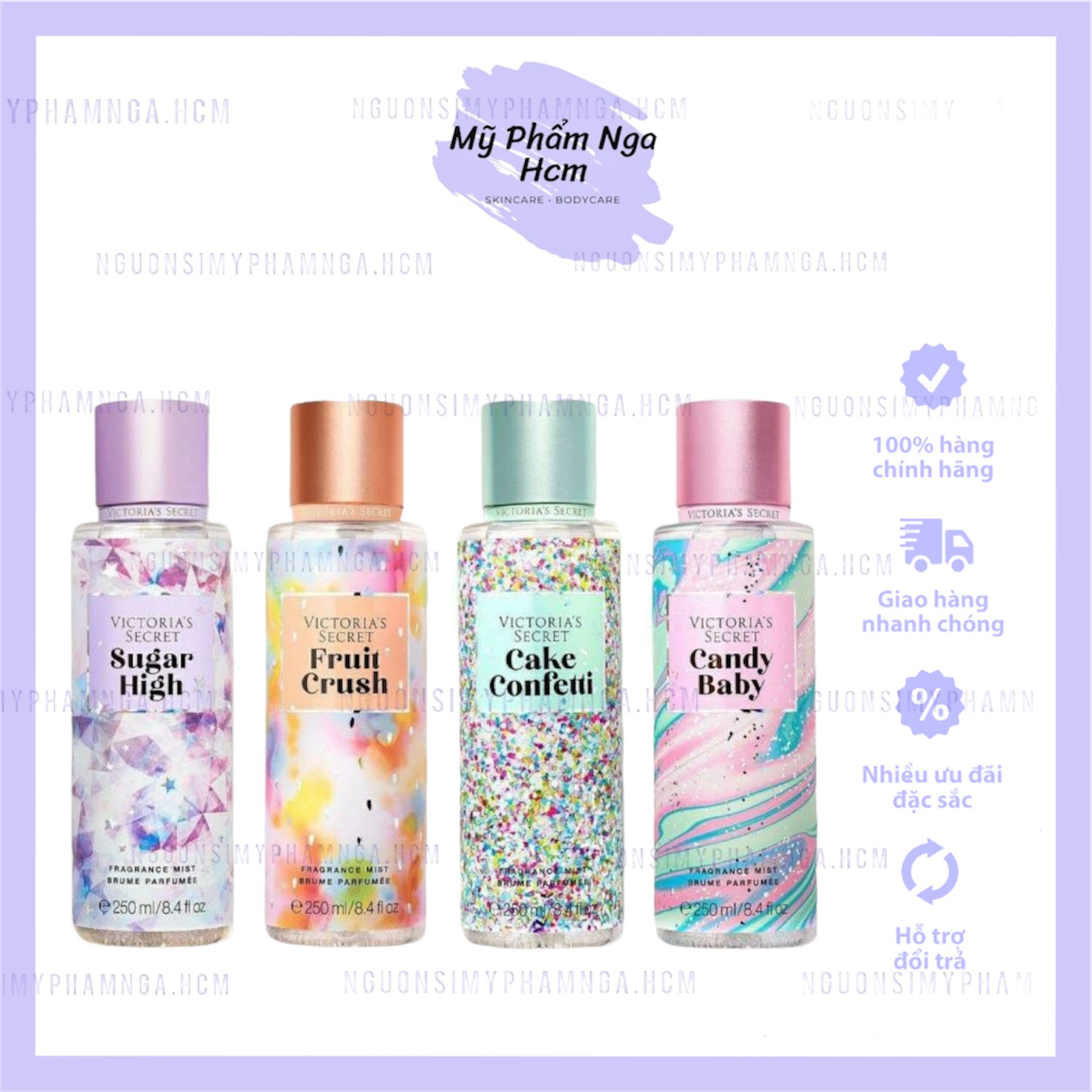 [HÀNG LOẠI 1] Xịt Thơm Toàn thân Victoria's Secret Body Mist mùi Cake Confetti 250ml