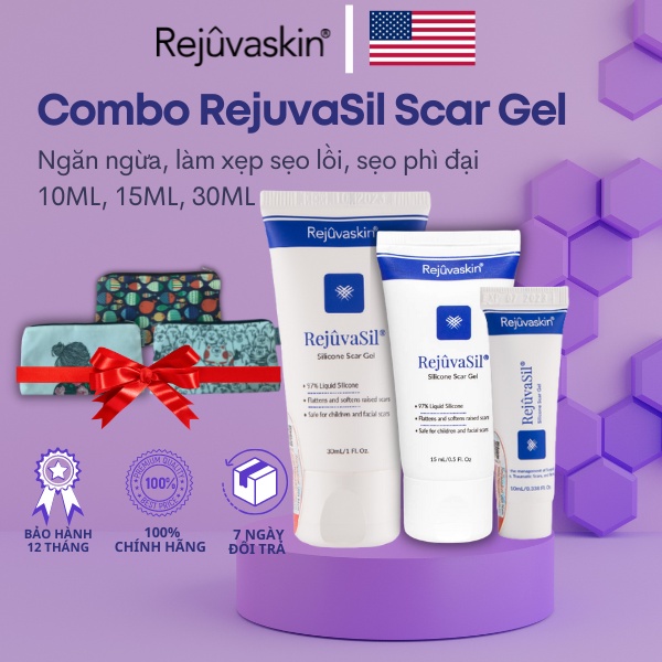 Gel sẹo và làm xẹp sẹo lồi, sẹo phì đại Rejuvaskin Rejuvasil
