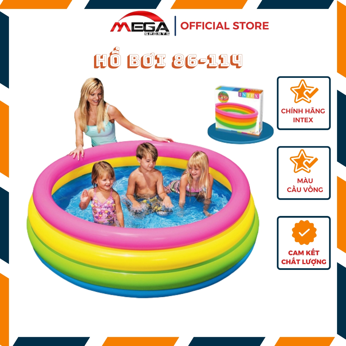 Bể bơi phao, hồ bơi trong nhà, Hồ bơi cho bé, trẻ em 3 tầng 114 cm chất lượng cao