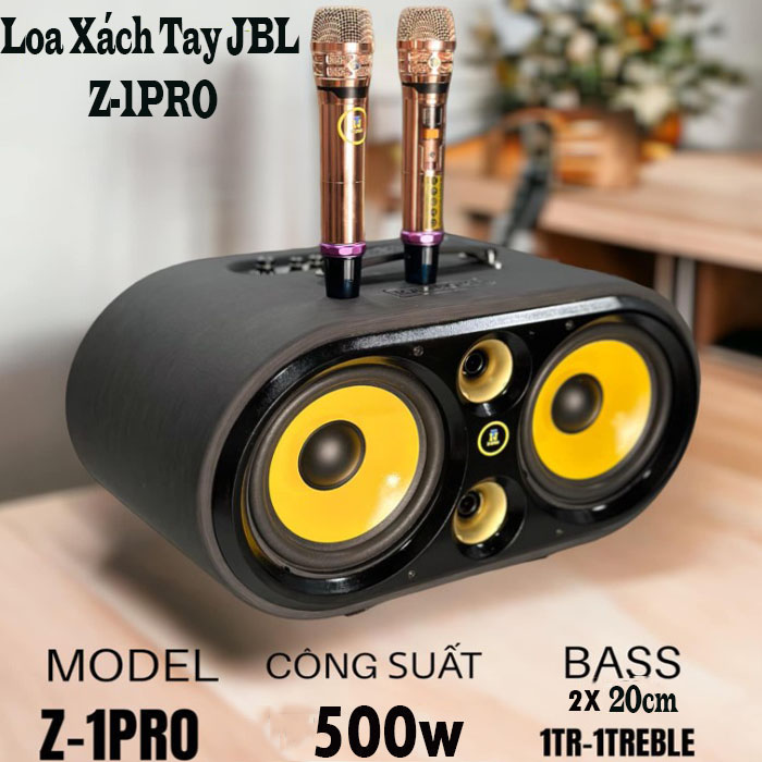 Loa Xách Tay JBL Z1PRO Công Suất Lớn 500W 2 Bass 20cm 1Trung 1 Treble Cổng Thu Âm Livestream Cổng Đàn Cổng Micro Phụ Bluetooth 5.0 Cáp Quang HDMLAUX Reverb Echo Delay Chất Liệu Gỗ Ép