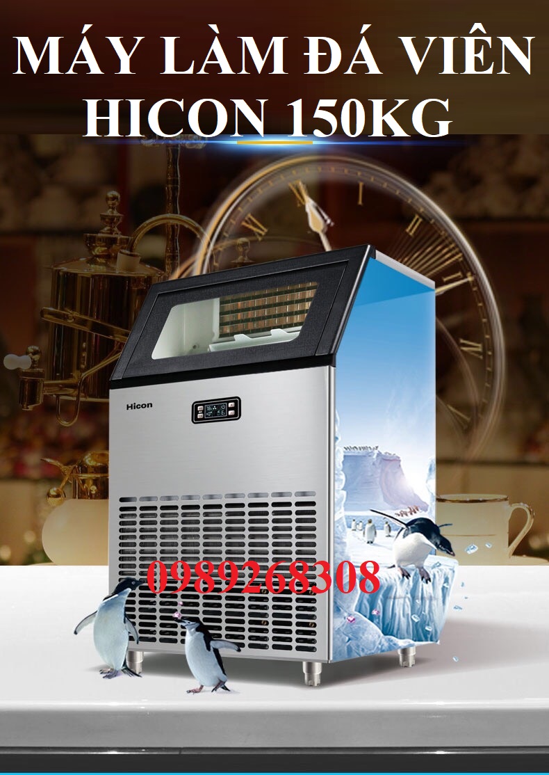 [Trả góp 0%]Máy làm đá viên Hicon công suất lớn 150kg- Làm đá viên siêu tốc chỉ từ12 phút - tích hợp bộ lọc đá siêu sạch- công nghệ Đức-Bảo hành 1 năm