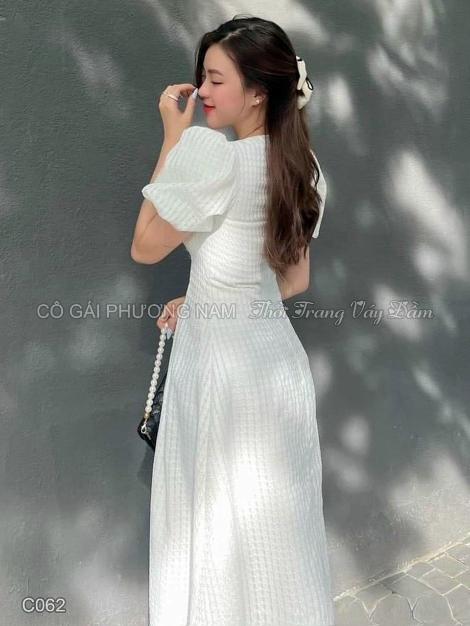 Đầm váy nữ thiết kế tay bồng công chúa, Đầm nữ thiết kế dáng dài xinh xắn dự tiệc, đi du lịch, đi biển, Đầm váy nữ thiết kế cổ trái tim kết hợp tay bồng xinh xắn DX