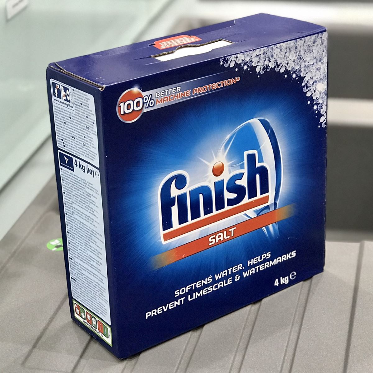 Muối làm mềm nước máy rửa bát Finish hộp 4kg