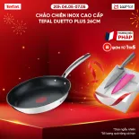 [SIÊU SALE HÈ 20H 4-7.5] Chảo chiên Inox 18/10 cao cấp Tefal Duetto Plus 26cm