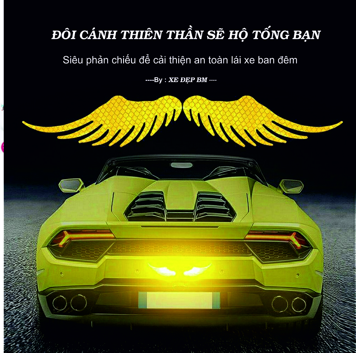 Miếng dán phản quang đôi cánh thiên thần