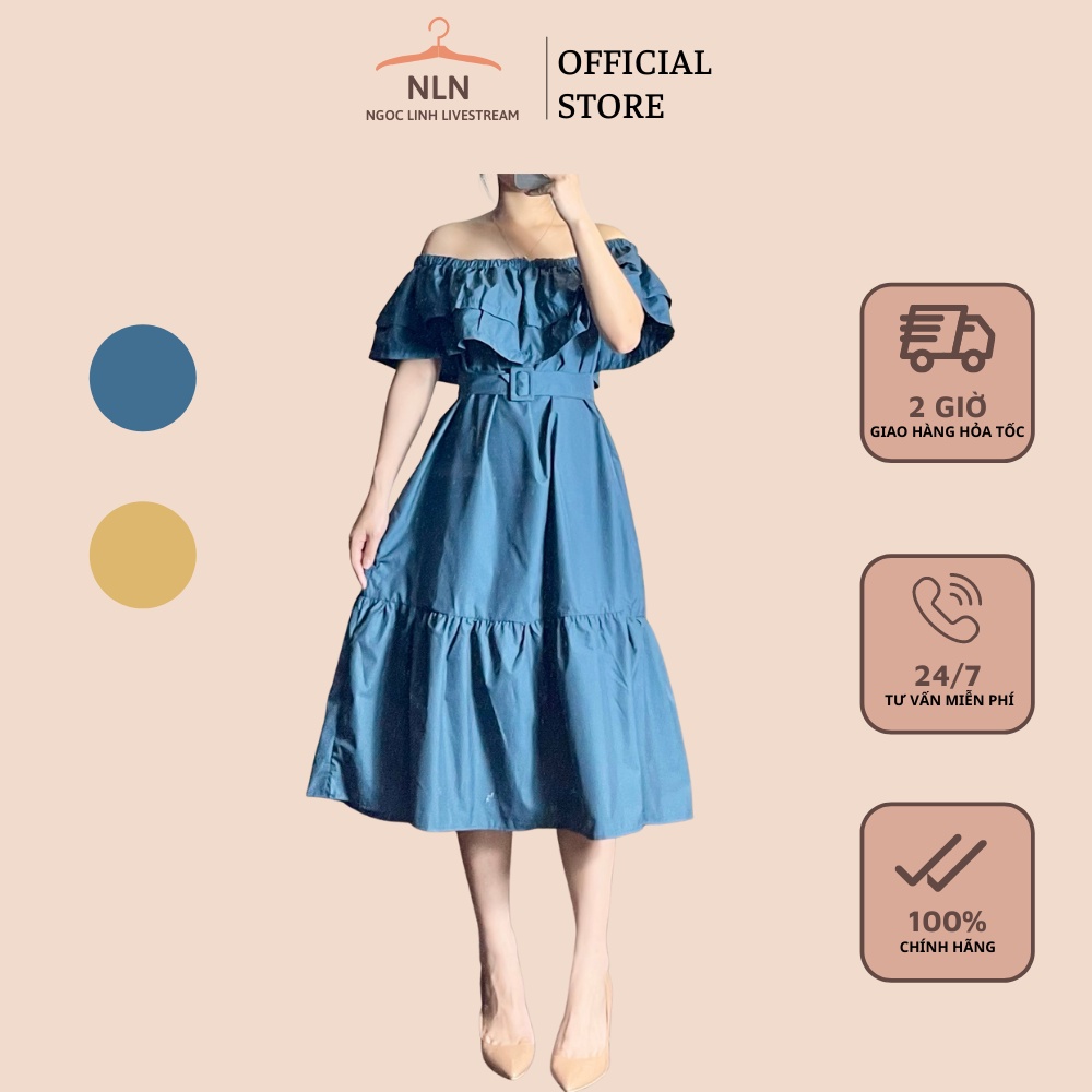 Đầm maxi / váy maxi / đầm maxi đi biển / đầm trễ vai tiểu thư / váy thô trễ vai đuôi cá