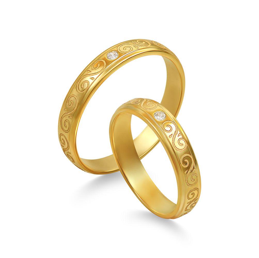 Nhẫn cưới vàng 18K - WSN1955 - BST Nhẫn cưới “Grow Old With Me”.