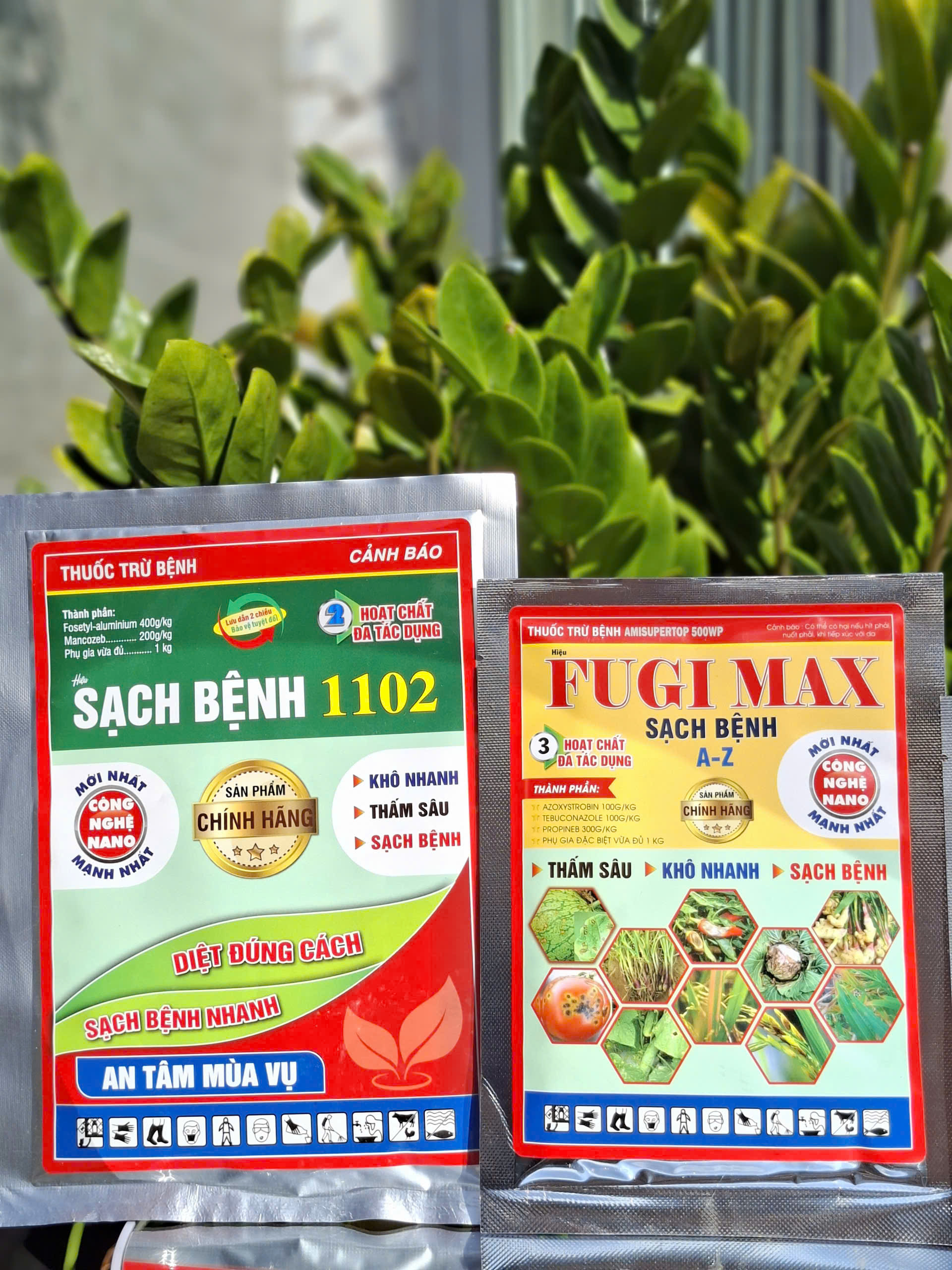 Combo phòng trừ bệnh thối trái mít, thối cuống mít, thối mầu mít - Fugi max 25g và Sạch bệnh 1102 50g