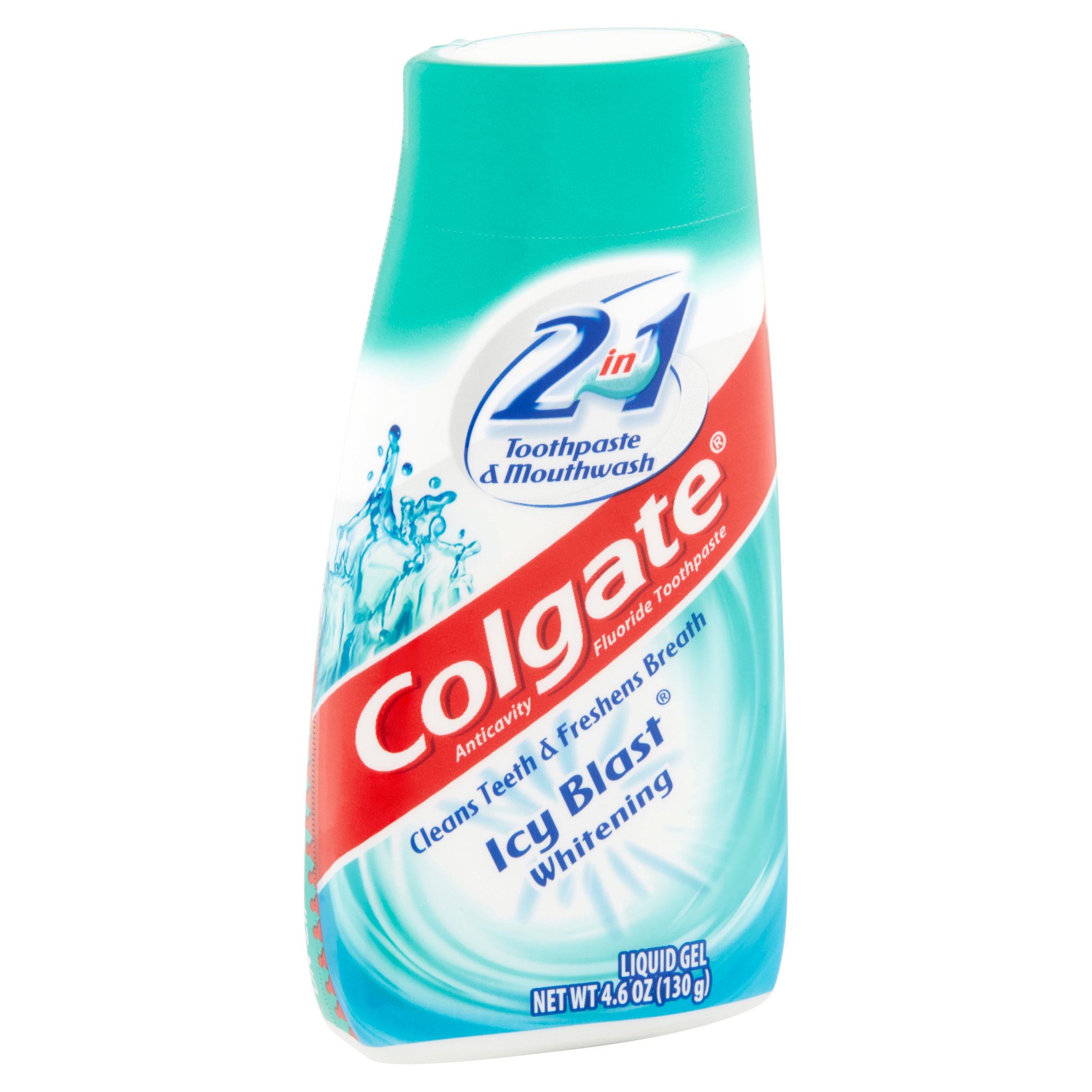 Kem đánh răng kèm súc miệng làm trắng răng Colgate 2 in 1 Whitening Icy Blast, Mouthwash, Whitening 130g