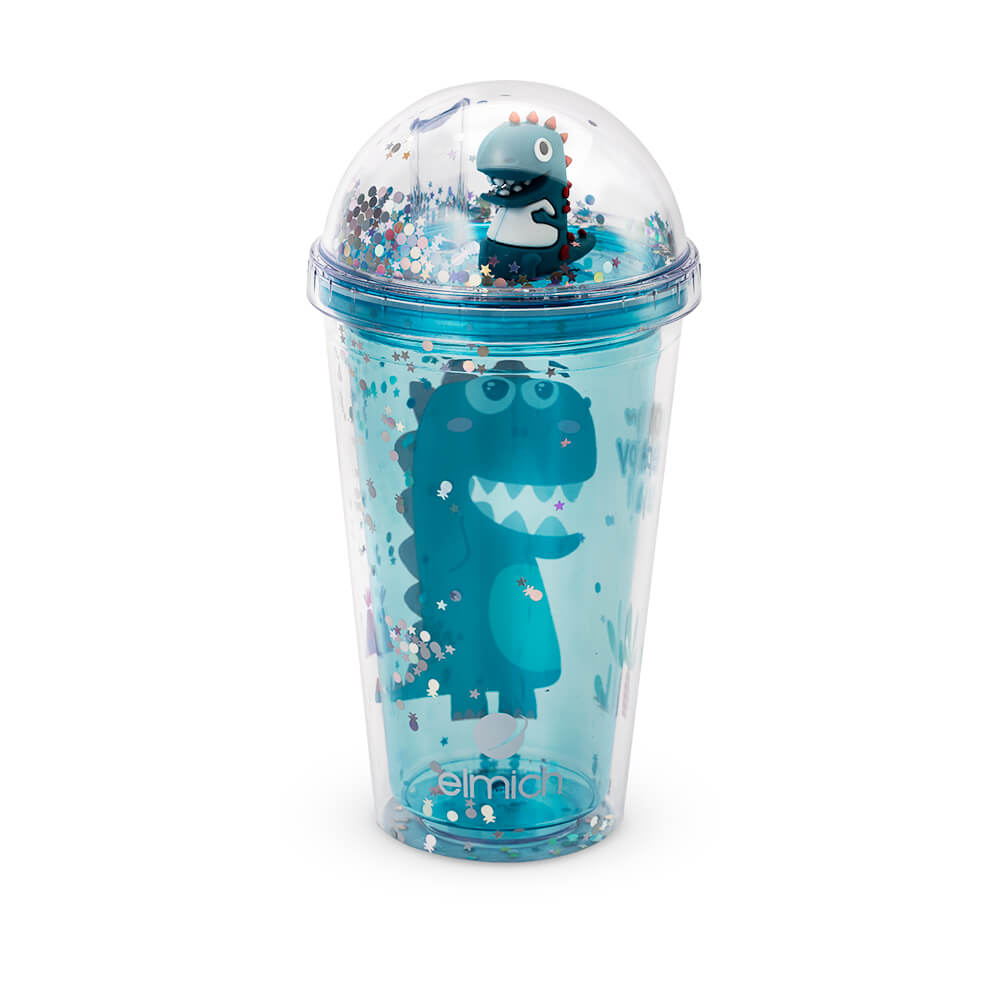 (Chỉ 25-29.07)Cốc nhựa 2 lớp hình khủng long Elmich EL8332OL dung tích 480ml