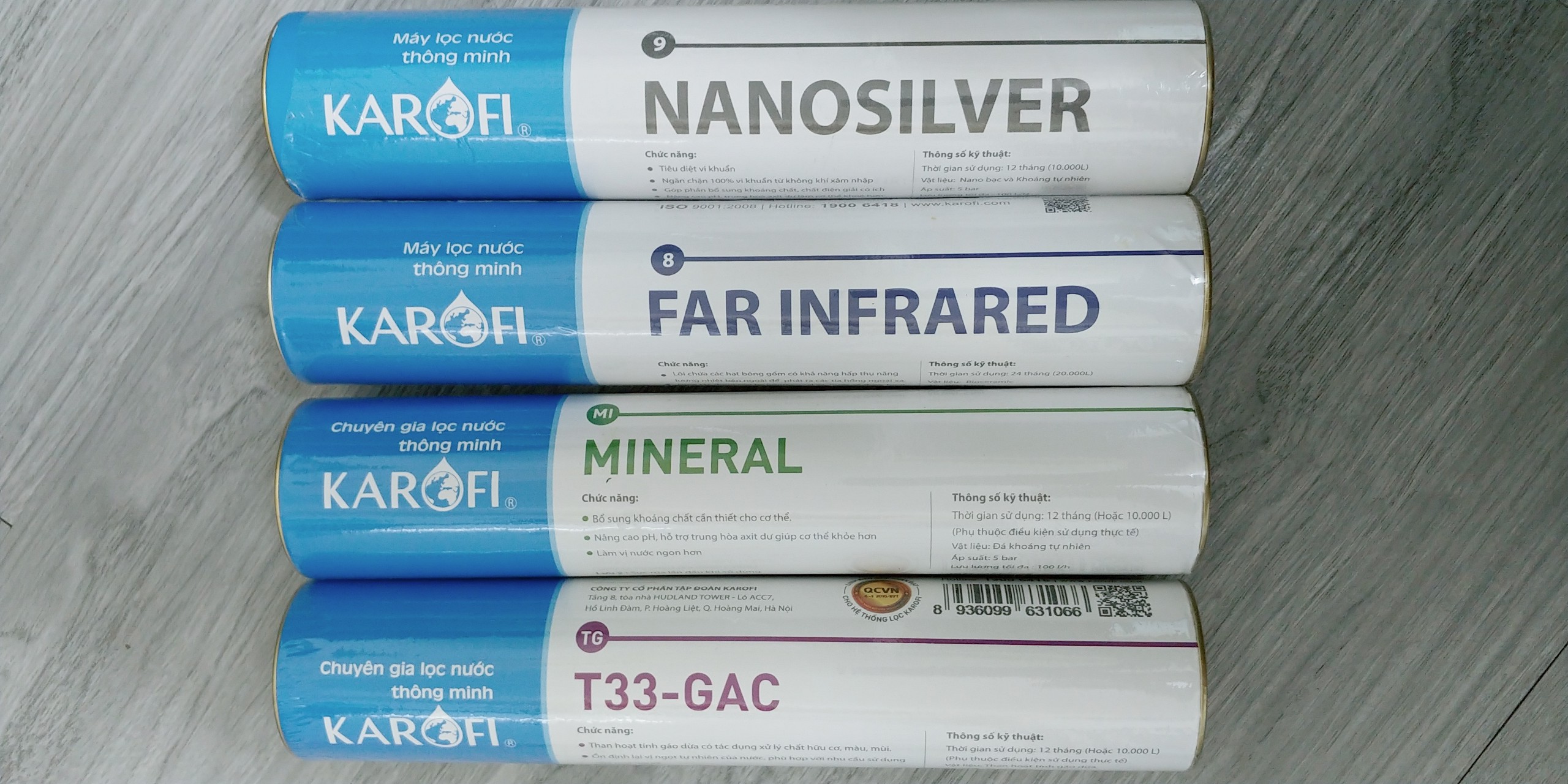 Combo 4 lõi lọc nước 5678 karofi
