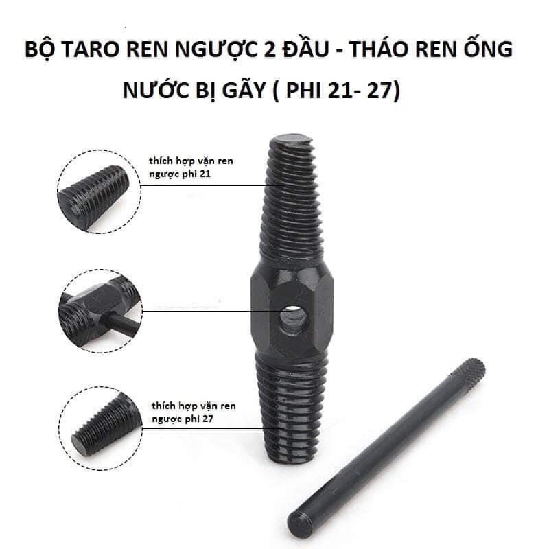 Vặn Ren Gãy, Vặn ren 2 đầu 21-27 vặn ren gãy, tháo ren  gãg gtaro ren ngược thuận tiện giá tốt cho ae thợ