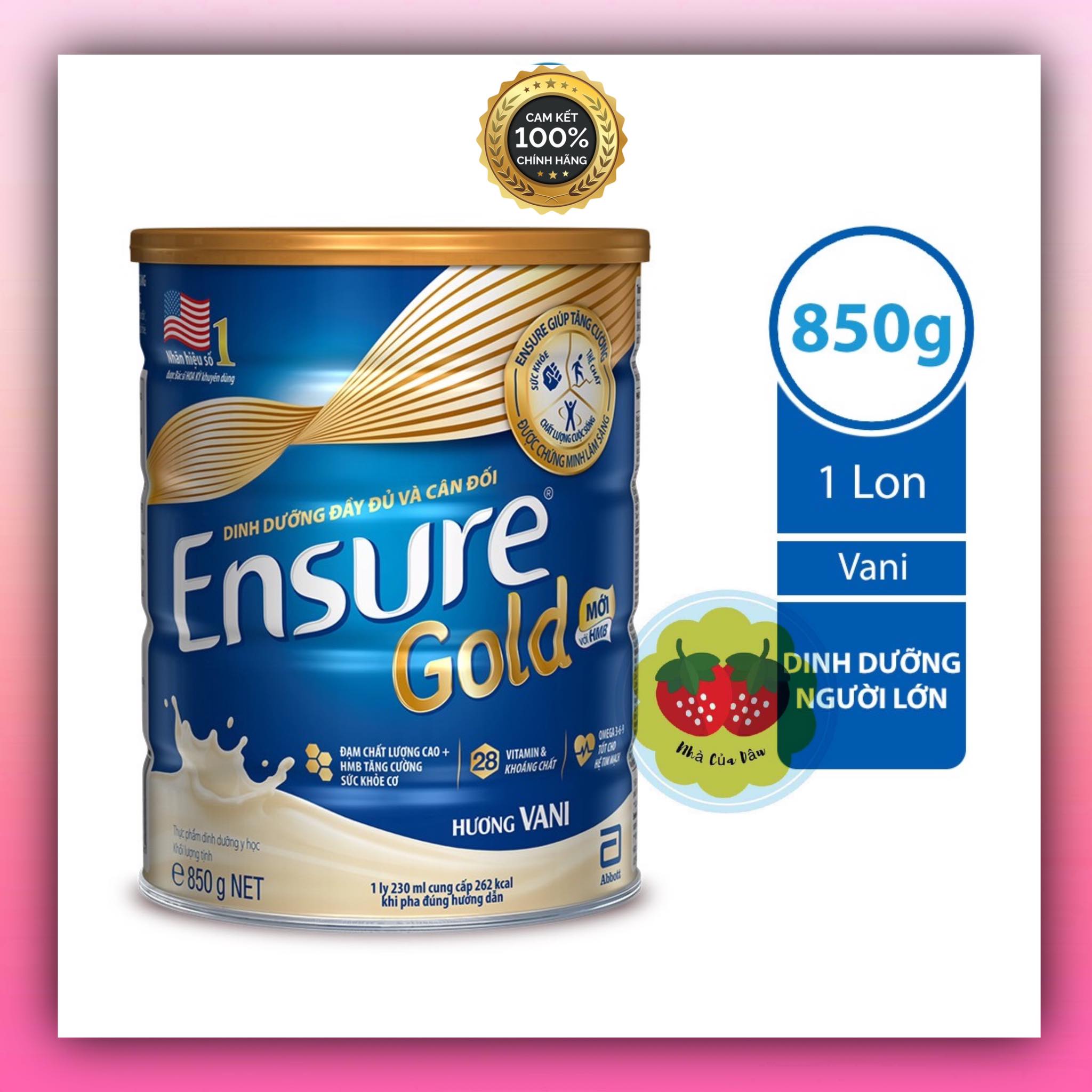 Sữa bột ensure gold hương vani 850gr