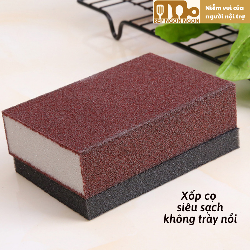 [Miếng chà nồi thần thánh] Xốp cọ xoong nồi tẩy cọ vật dụng siêu sạch không trầy xước_BEP NGON NGON