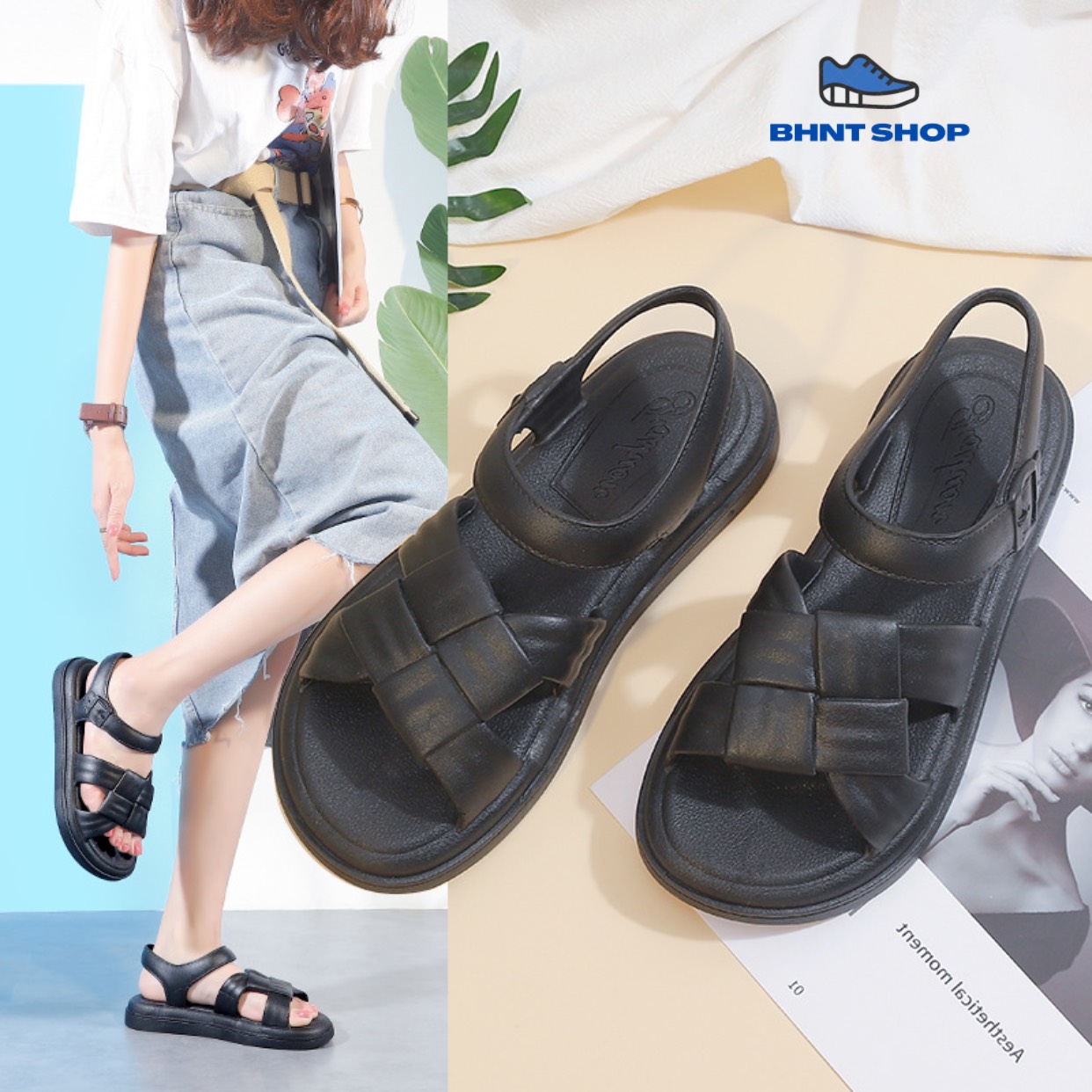 Sandal Nữ Quai Đan Chéo - Dép Quai Hậu Học Sinh Mẫu Mới Về