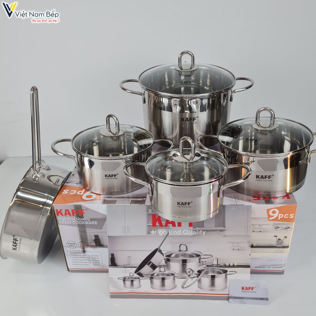 Bộ nồi inox cao cấp 5 món kaff kf-st09304