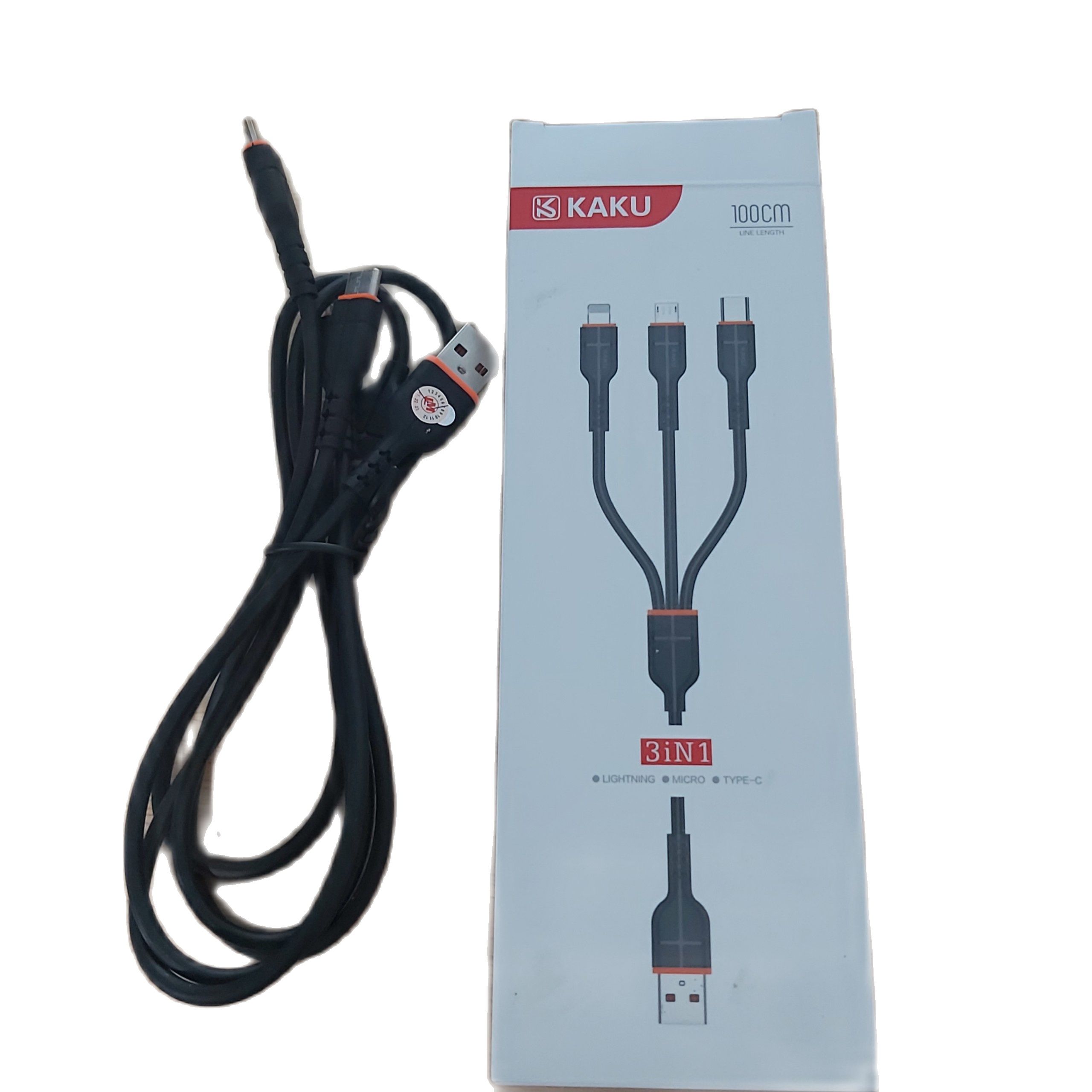 Dây sạc Cáp sạc 3 đầu kaku loại xịn - Type-c Micro Lightning iphone - cap sac - dây sac - sam sung - Type-C - day sac đa năng apple - cáp sạc đa năng