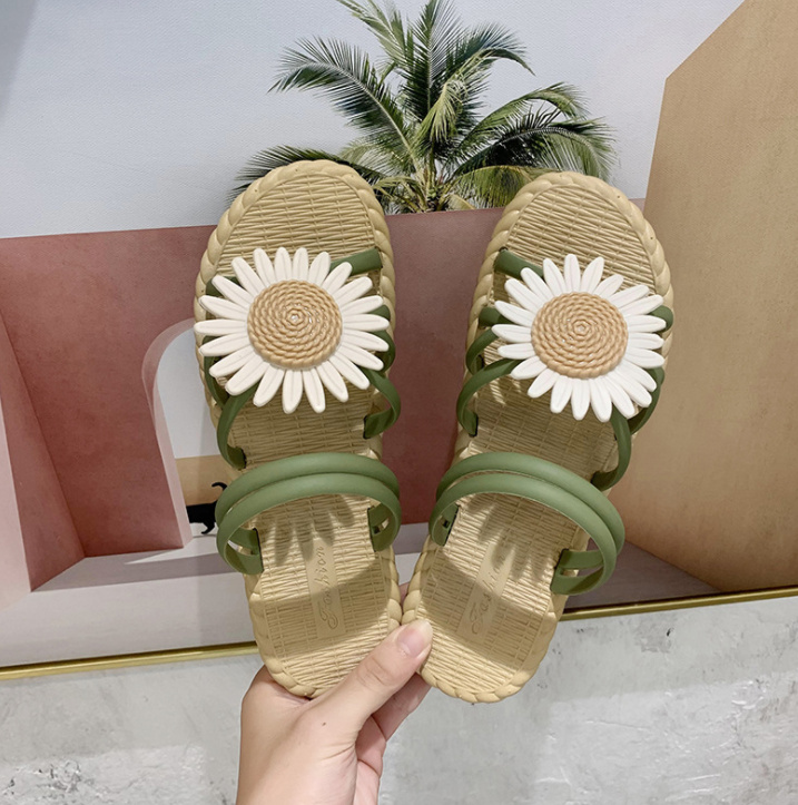 Dép Hoa Cúc,Dép Nhựa Xịn, Dép Nữ, Dép Quai Ngang, Dép Lê Sandal Hoa Daisy