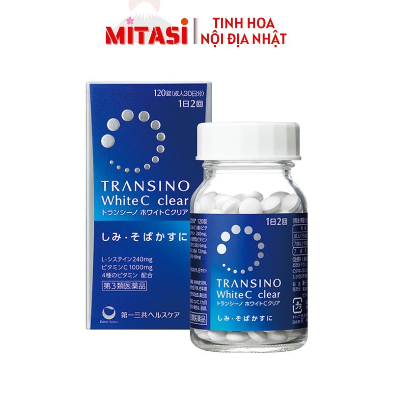 Viên uống trắng da Transino White C Clear 120 viên