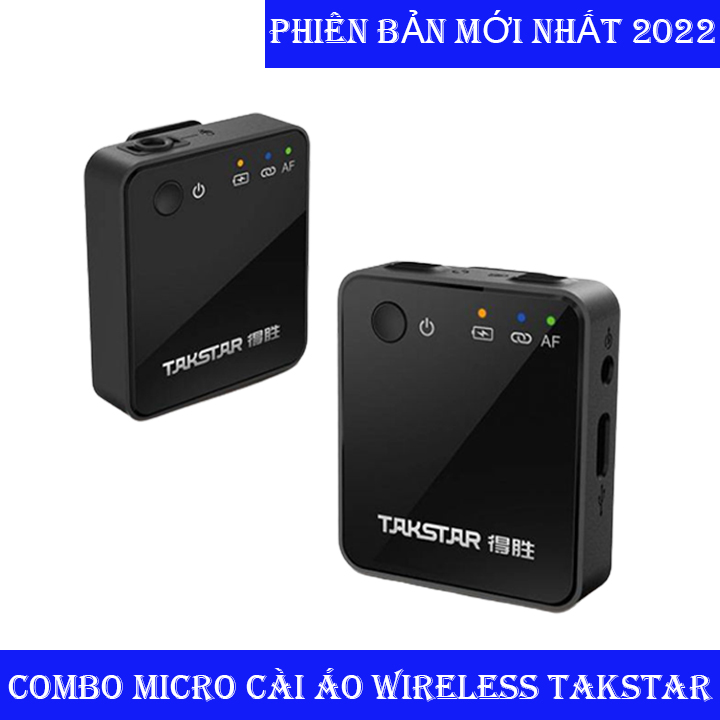 Micro thu âm cho điện thoại takstar v1 - micro thu âm cài áo không dây, micro quay tiktok vlog, micro thu âm chuyên nghiệp âm thanh trung thực rõ nét, khoảng cách thu 50m tối đa | bảo hành 12 tháng