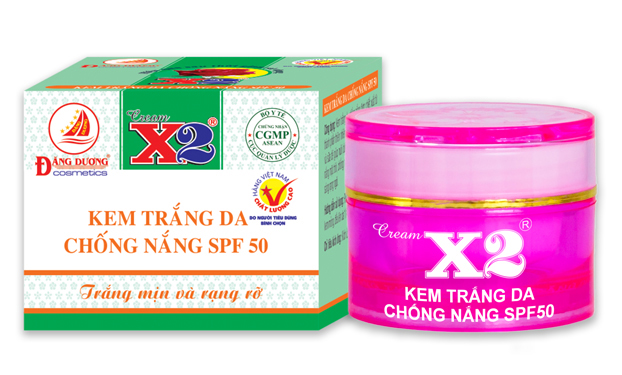 Kem Trắng Da, Chống Nắng SPF50 8g - Cream X2 Đăng Dương