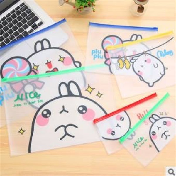 [HCM]Combo 3 Túi Zip Đựng Bút Molang Cute Tiện Dụng (20.5 x 10.5 cm ) - Mẫu Ngẫu Nhiên