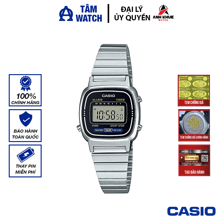 Đồng hồ nữ dây kim loại Casio Standard chính hãng Anh Khuê LA670WA-1DF