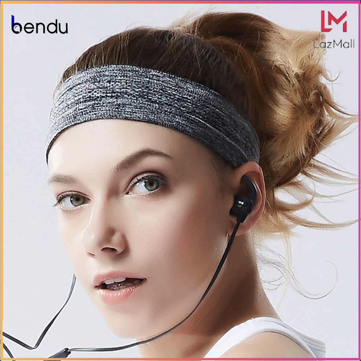 Băng đô thể thao headband Pk9002 hàng chính hãng chất liệu cotton - đeo trán thấm chặn mồ hôi chống trượt