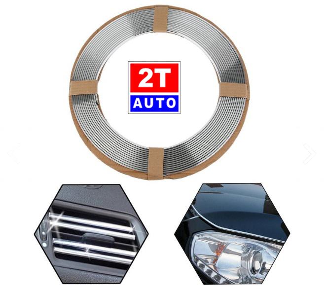 THANH LÝ GẤP- Cuộn dây mạ Chrome dán trang trí nội thất ngoại thất ô tô xe hơi dài 15M- MÀU BẠC