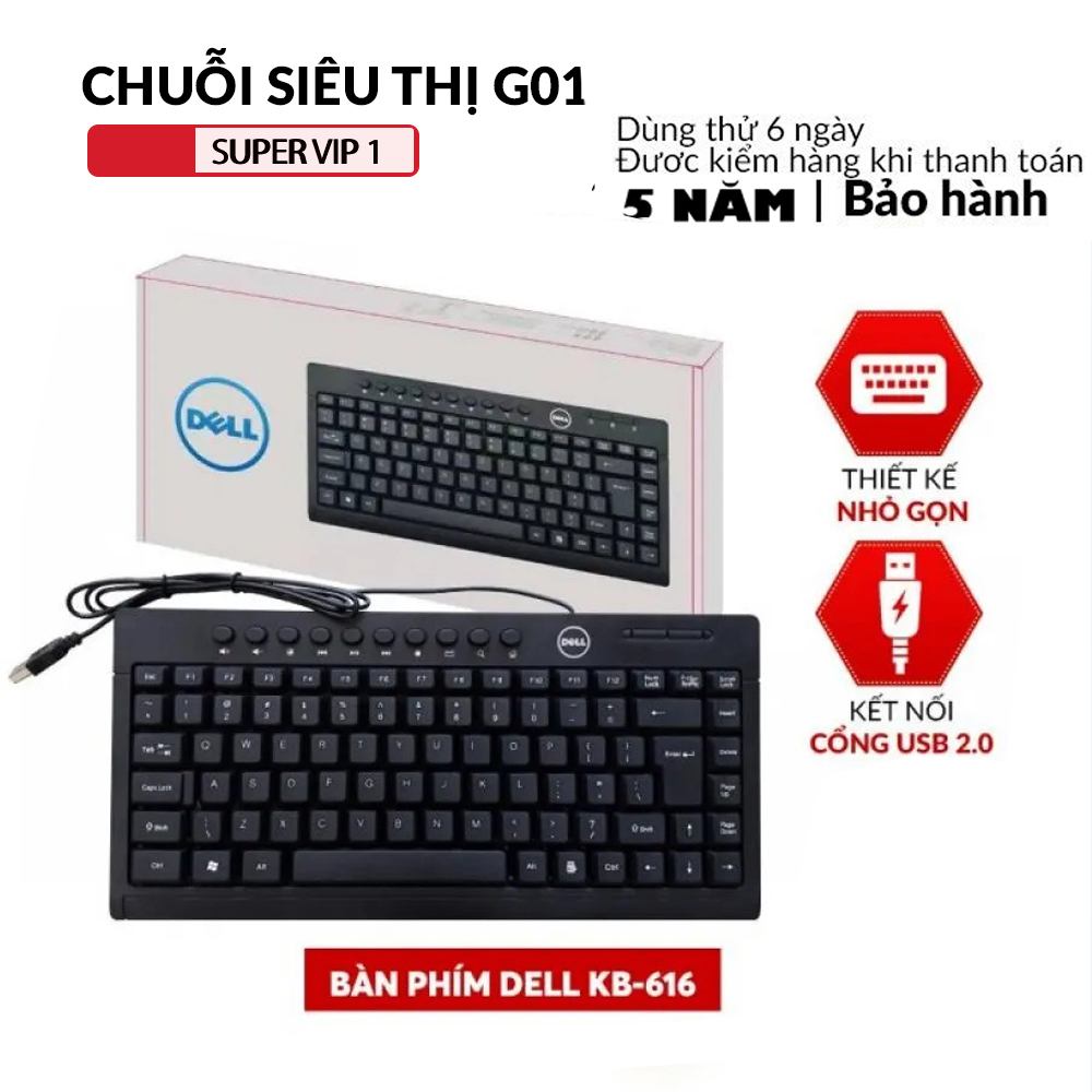 Bàn phím cơ Dell KB616  bàn phím gaming phím nhẹ gõ không đau tay, hãng phân phối chính thức