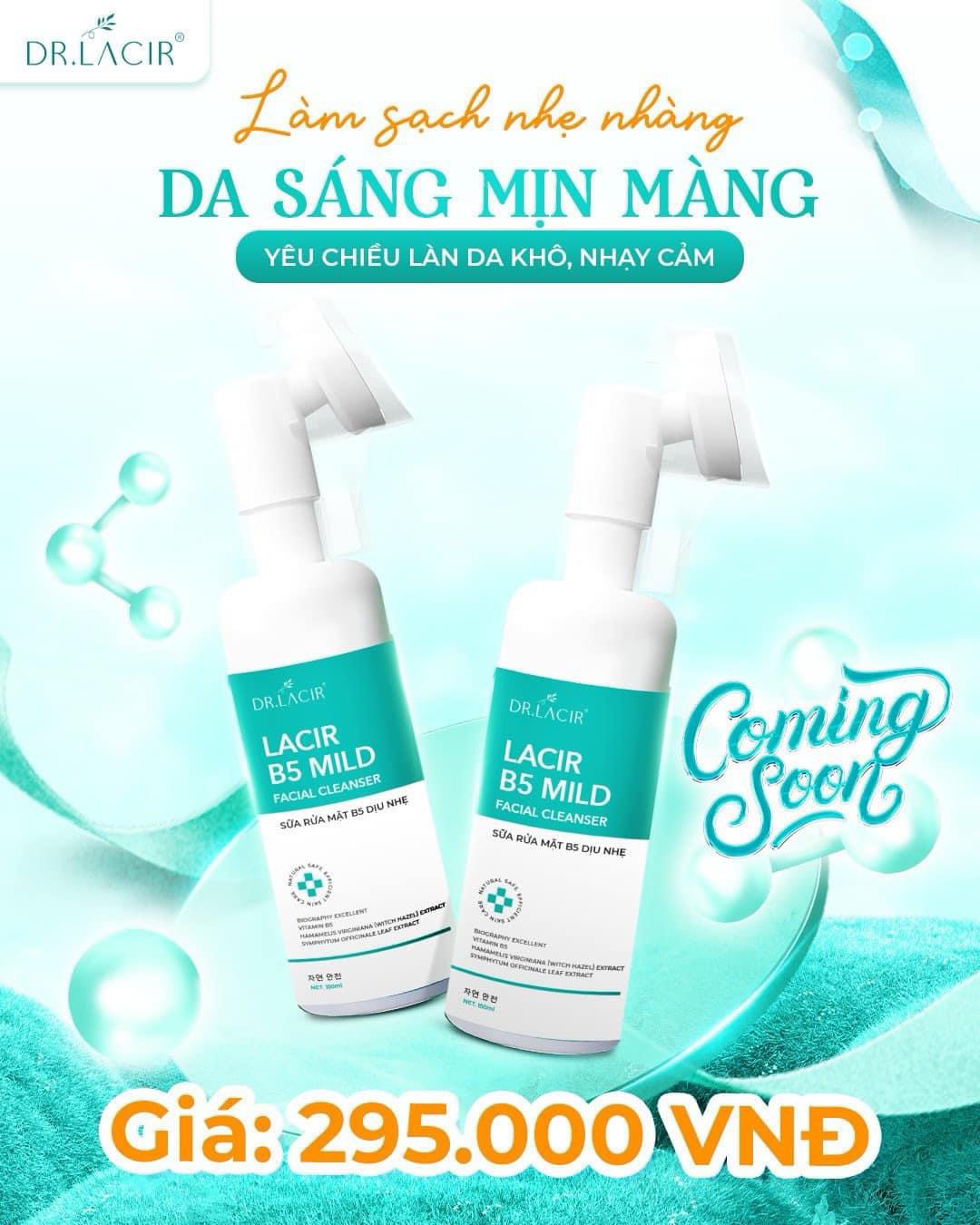 Sữa Rửa Mặt Dịu Nhẹ Drlacir Dành Cho Da Nhạy Cảm, Mỏng, Yếu Lamer care Dr.lacir