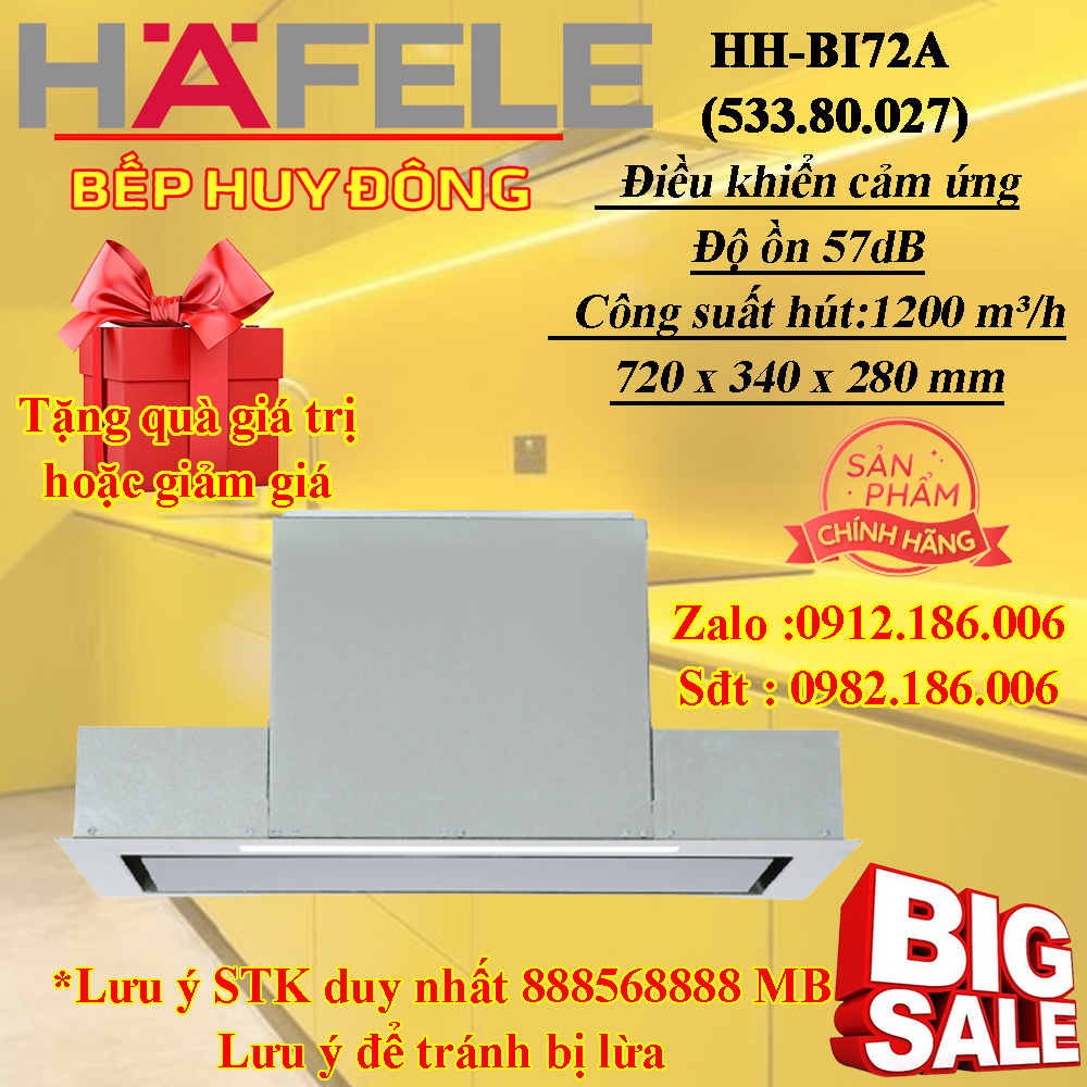 MÁY HÚT MÙI HAFELE HH-BI72A 72cm (533.80.027)