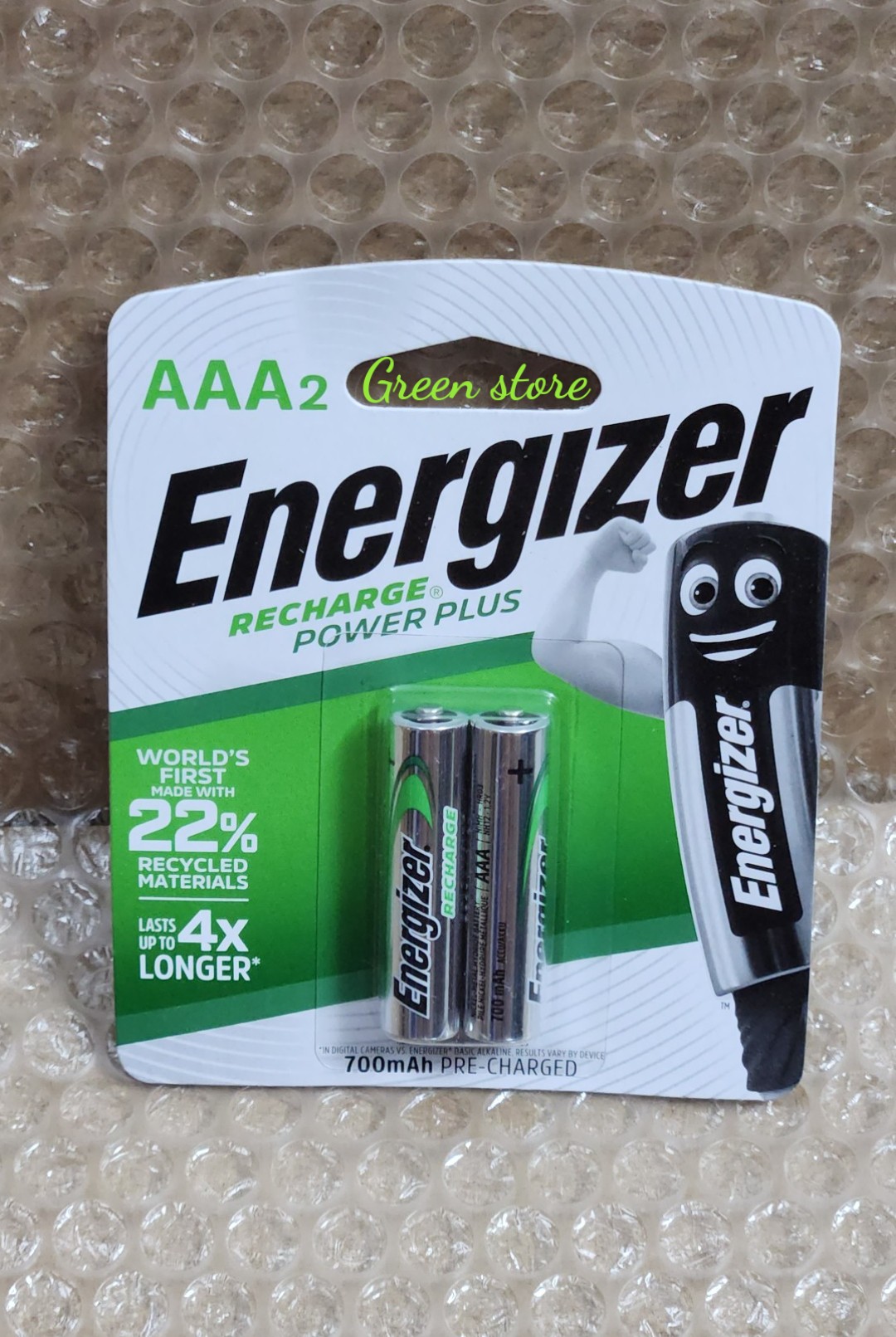 Vỉ 2 viên pin sạc AAA Energizer Recharge Power Plus 700mAh 1.2V - Made in Japan