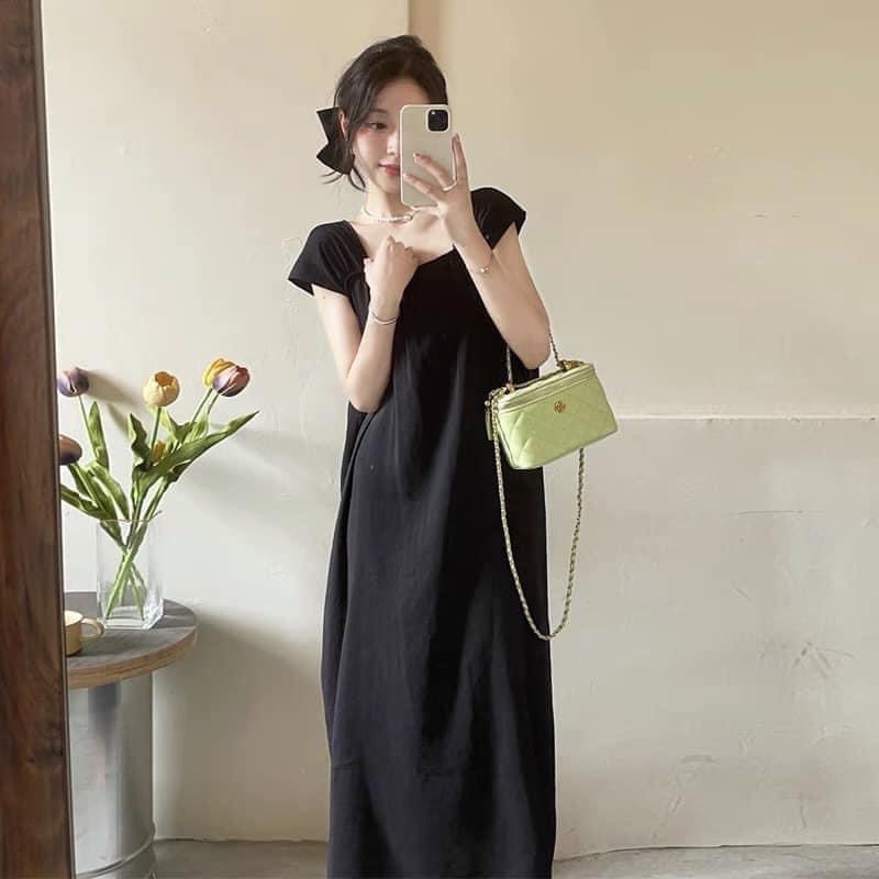 Váy suông nữ - đầm suông 2 dây nhún ngực form rộng vải đẹp