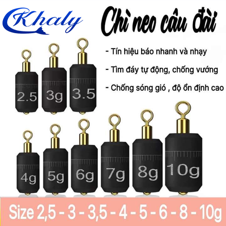 Khaly chì chạy câu đáy , chì chạy chuyên cá nhát đủ size số pk-51