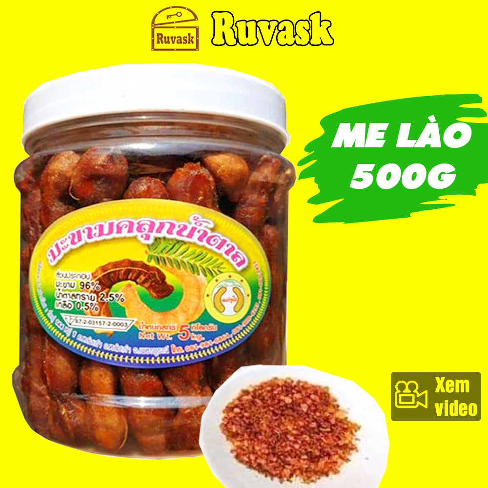 Hủ Me Lào Muối Ớt Loại Ngon 500G - Me Lào Một Nắng Muối Tôm Giá Sỉ - Đồ Ăn Vặt Nội Địa Ngon Giá Rẻ  - Ruvask