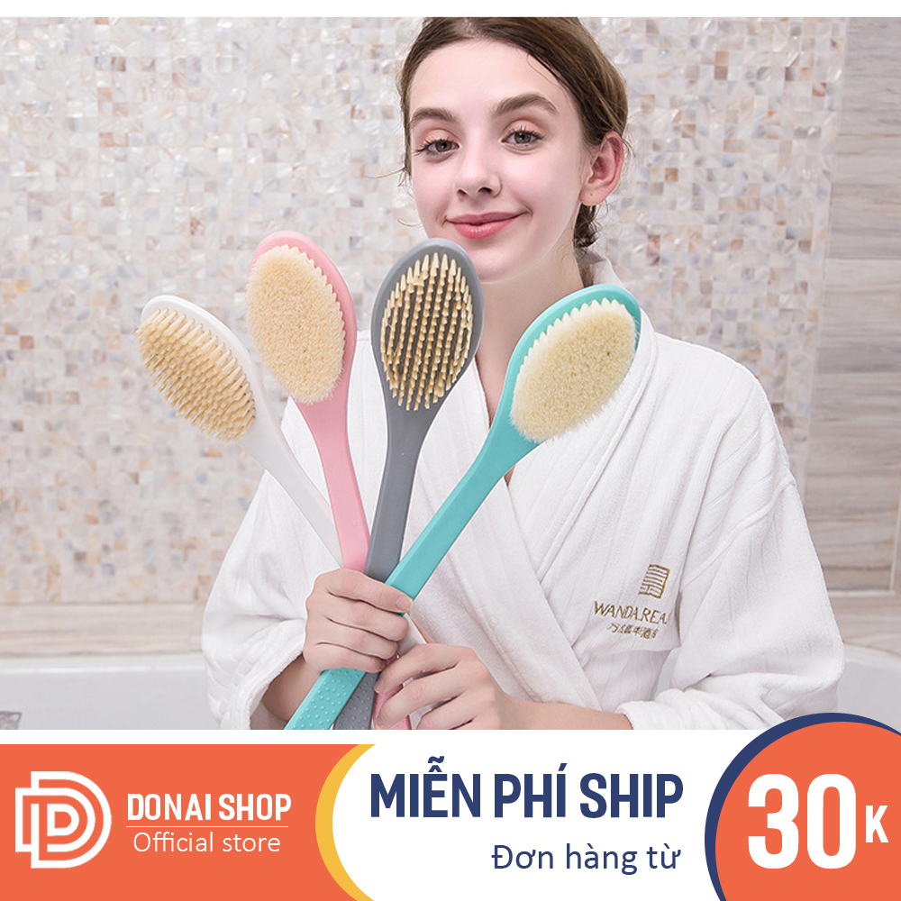 Cây bàn chải cọ lưng, chà lưng mj58 nhật bản có đầu chà mềm và đầu massage êm ái, dễ dàng vệ sinh lưng 58.cclnt.donai