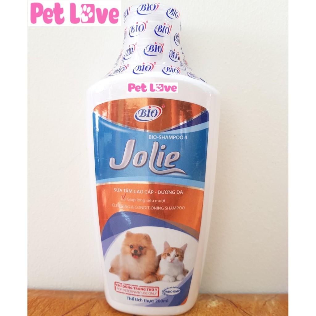 Sữa tắm dưỡng lông chó mèo siêu mượt, khử mùi hôi Bio Jolie (200ml)