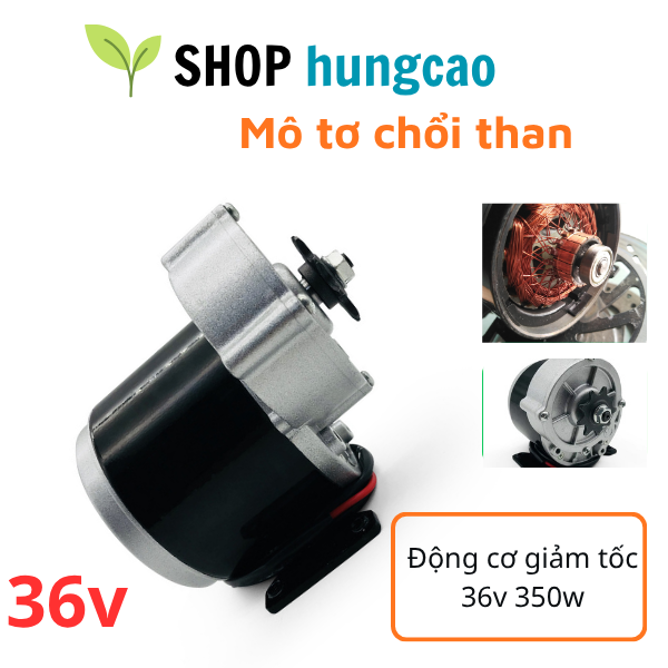 Động cơ giảm tốc 36v 350w mô tơ chổi than, 300v/p lõi đồng, dùng cho các dự án DIY