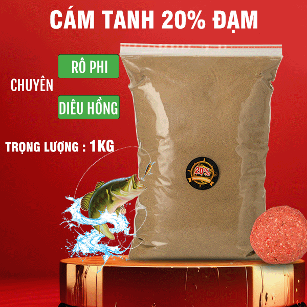 Cám tanh 20% đạm cám câu cá chuyên rô phi diêu hồng