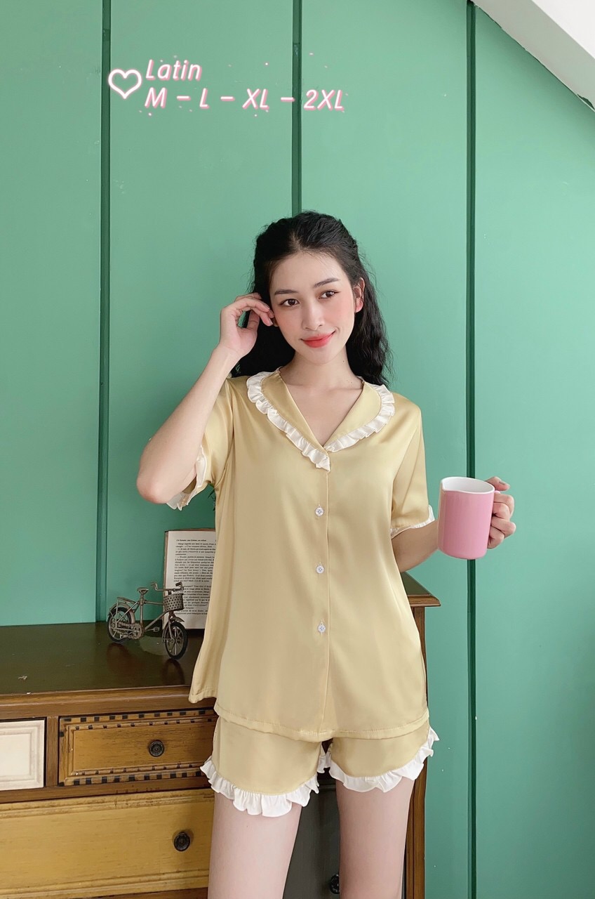 Bộ pijama đùi cao cấp thiết kế trơn size 48-54 kg