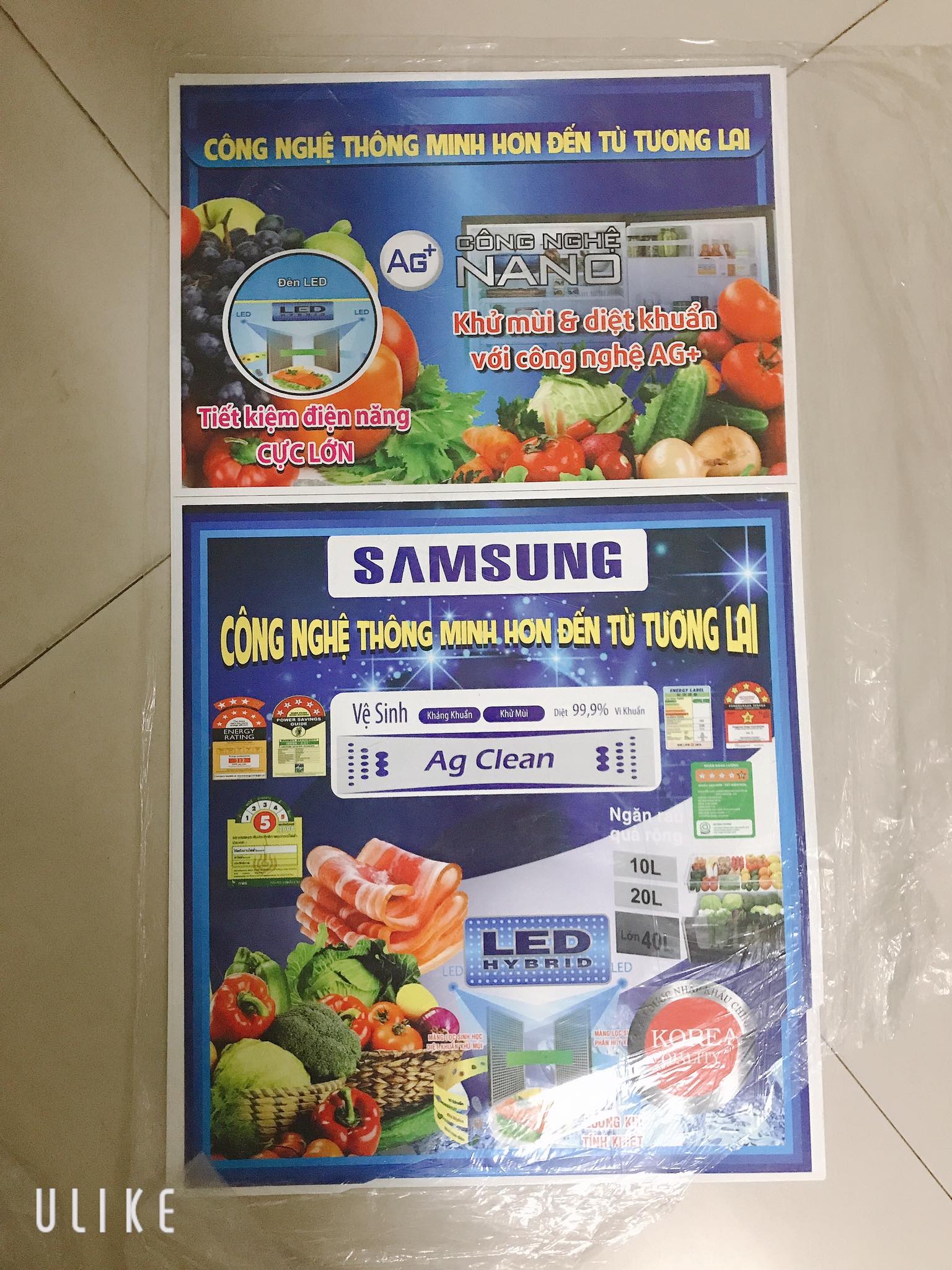 Miếng dán/tem dán tủ lạnh samsung