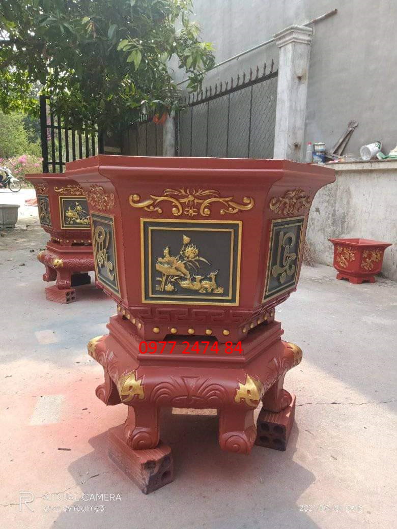 Khuôn đúc chậu cảnh ABS lục giác 60 và đôn quỳ.