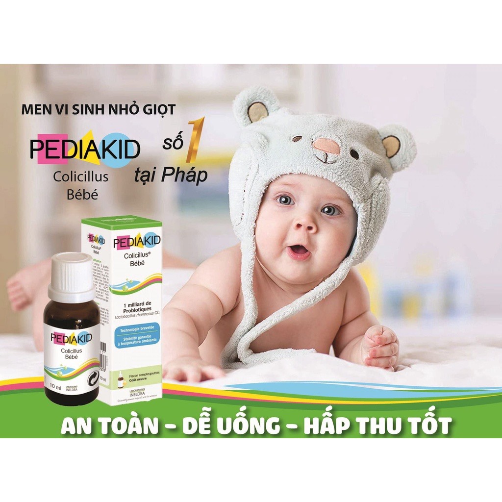 Pediakid colicillus bebé - men tiêu hoá men vi sinh nhỏ giọt bổ sung lợi khuẩn giúp cân bằng hệ vi sinh đường ruột 10ml